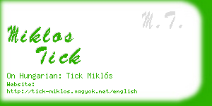 miklos tick business card